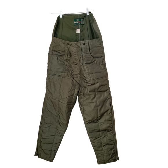 VTG RefrigiWear Bib Men's Pants Army Green Insulated Size M No Shoulder Straps - Picture 1 of 6